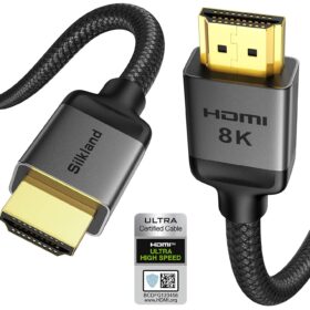 Silkland Ultra High Speed HDMI 2.1 Cable – Certified 8K@60Hz, 4K@144Hz Gaming Cord for PS5, Xbox & PC (6.6ft, Nylon Braided)