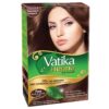 Dabur Vatika Henna Natural Brown Hair Color - 100% Grey Coverage, Ammonia-Free Herbal Hair Dye with Conditioning Henna (6 Sachets x 10g)