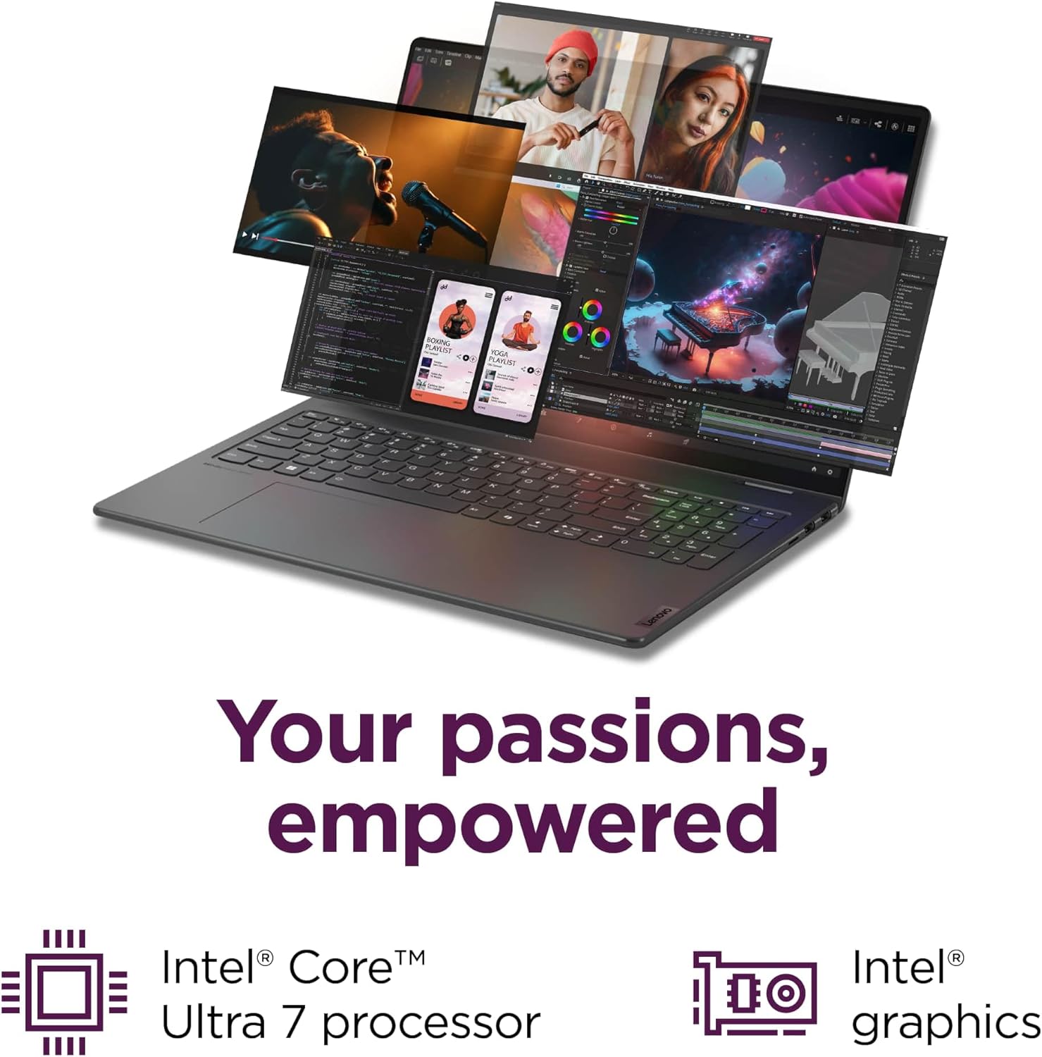 Lenovo Yoga 7i 2-in-1 16” Touchscreen Laptop, Intel Core Ultra 7 155U, 16GB DDR5 RAM, 2TB PCIe SSD, Windows 11 Pro, Fingerprint Reader, Backlit Keyboard, Storm Grey
