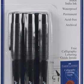 Faber-Castell PITT Artist Pen Calligraphy Set - 3 Count, Black, Chisel Tip (2.5mm)