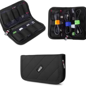 BUBM Portable Hard Drive Storage Case – Waterproof 9-Slot USB Flash Drive Holder & Memory Card Organizer
