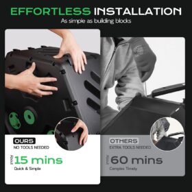 TOP XIAN 45 Gallon Dual Chamber Compost Tumbler – 170L Rotating Outdoor Compost Bin with Easy Assembly, 360° Turning System & Adjustable Vents for Garden & Yard Waste