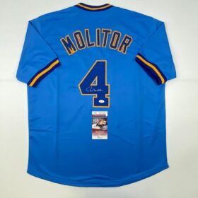 Paul Molitor Signed Autographed Jersey - Custom Blue Milwaukee Design - JSA Certified Collectible (Size XL)