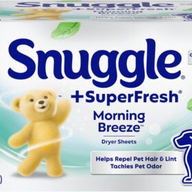 Snuggle Plus SuperFresh Dryer Sheets, 200 Count – Odor Eliminating Fabric Softener with Static Control (Original Scent)
