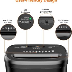 Amazon Basics 8-Sheet Cross-Cut Paper and Credit Card Shredder