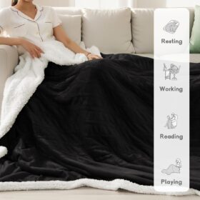 Cozy Dreams Electric Heated Blanket | Full Size 72"x84" Luxuriously Soft Flannel & Sherpa Throw | 6 Heat Levels & 1-10 Hour Auto-Off for Ultimate Safe Warmth | Machine Washable