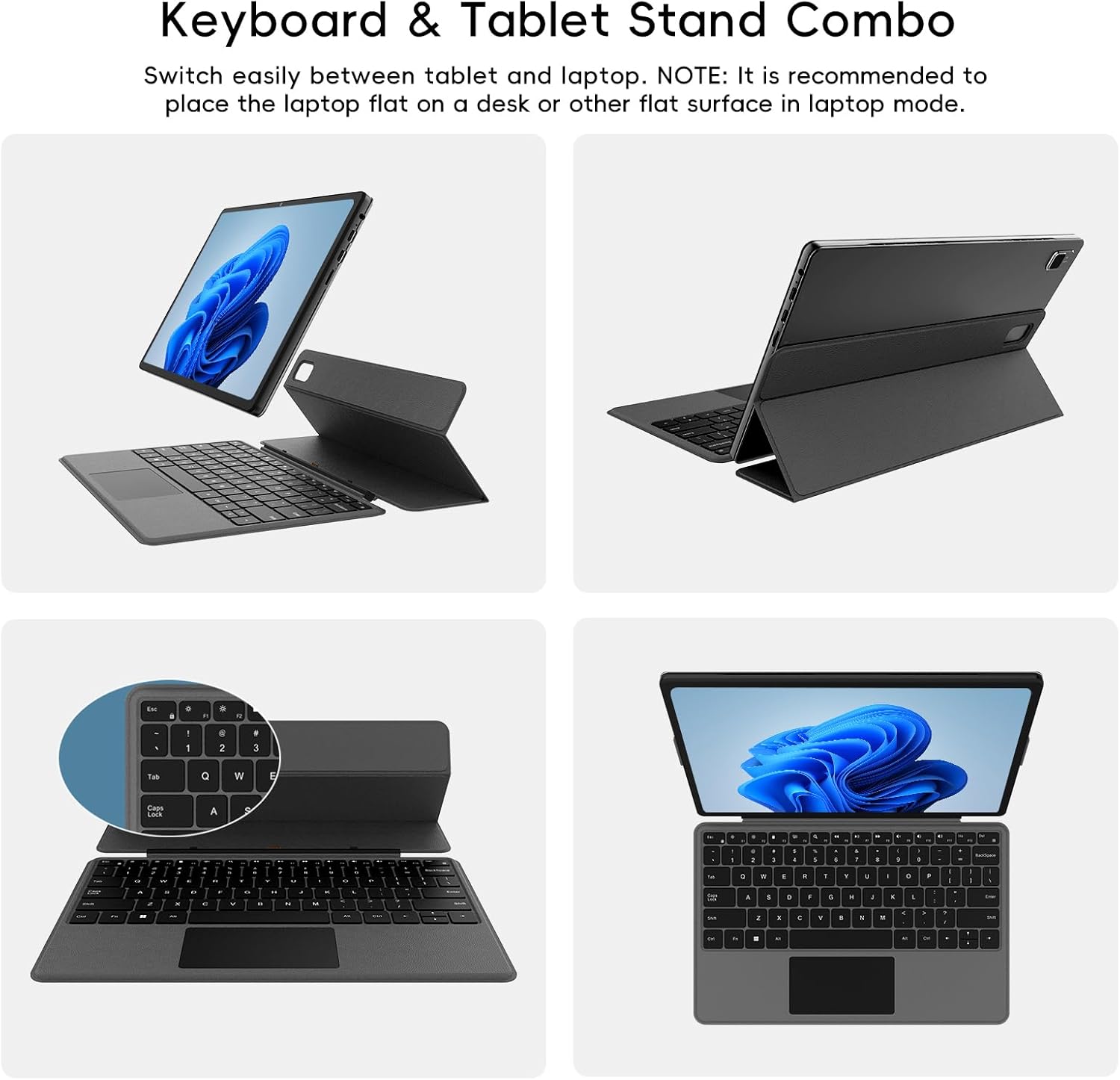 2025 2-in-1 Laptop Tablet 12" 2K FHD Touchscreen, Intel N95 Quad-Core (Up to 3.4GHz), 12GB DDR5 RAM, 512GB SSD, Detachable Magnetic Keyboard, Windows 11 PC for Students Business