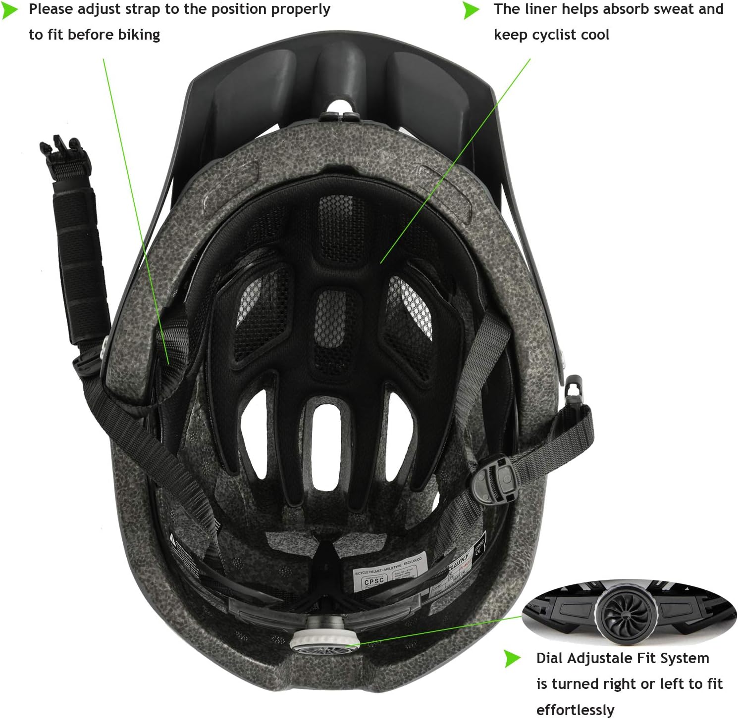 Exclusky Lightweight Mountain Bike Helmet for Adults – Adjustable MTB Cycling Safety Gear with Removable Visor for Men & Women