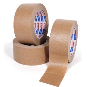 ADHES Heavy Duty Brown Packing Tape - 100% Recyclable Kraft Paper Tape, 2 Inch x 43 Yards (3 Rolls) - Eco-Friendly, Writable & Hand Tearable for Moving, Shipping, and Storage