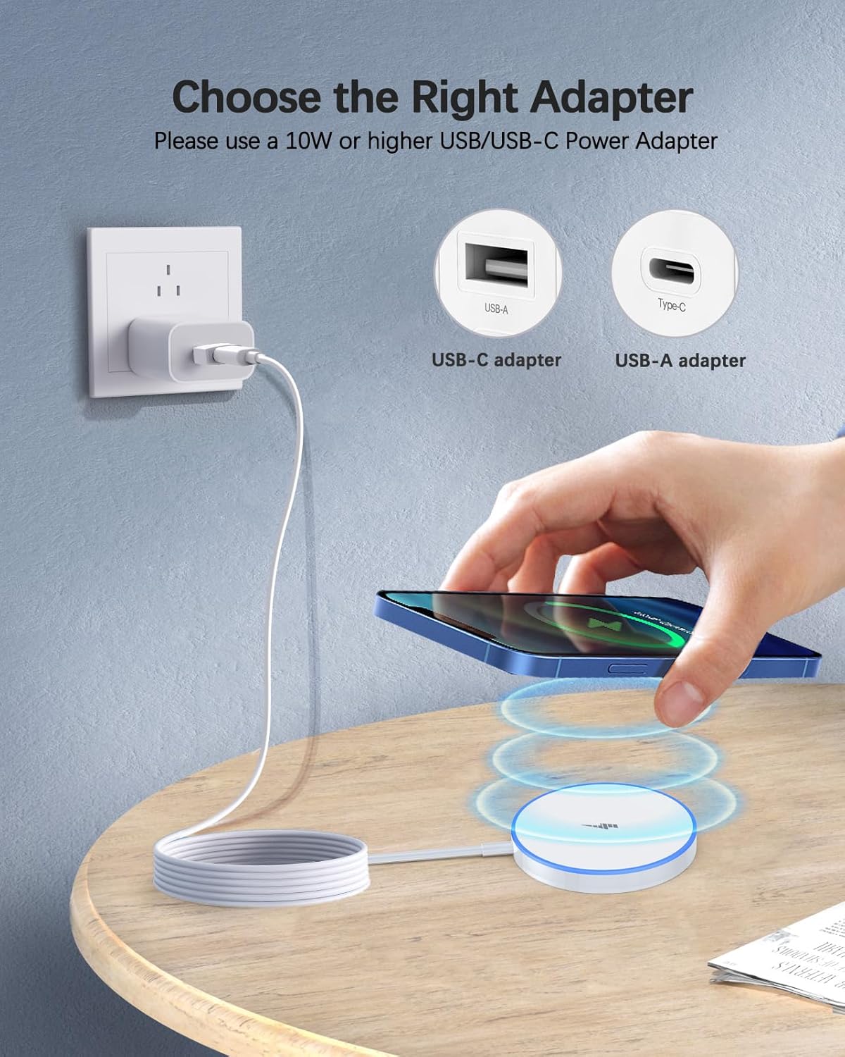 15W Mag-Safe Magnetic Wireless Charger for iPhone 17, 16, 15, 14, 12 Series & AirPods - Fast Charging Pad with LED Indicator & Dual USB-A/C Ports