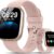 Smart Watch with Alexa Built-in, 1.83" HD Screen Bluetooth Calling Fitness Tracker, IP68 Waterproof Heart Rate Sleep Monitor for Android iOS - Pink