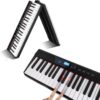Coolmusic 88-Key Foldable Portable Digital Piano - Semi-Weighted Electric Keyboard Kit with Sustain Pedal, Power Supply, and MIDI Connectivity