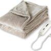 Tefici Electric Heated Blanket Throw - Ultimate Soft 2-Layer Flannel with 3 Heat Settings & 4-Hour Auto-Off, Machine Washable, ETL Certified for Cozy Comfort at Home or Office, Camel
