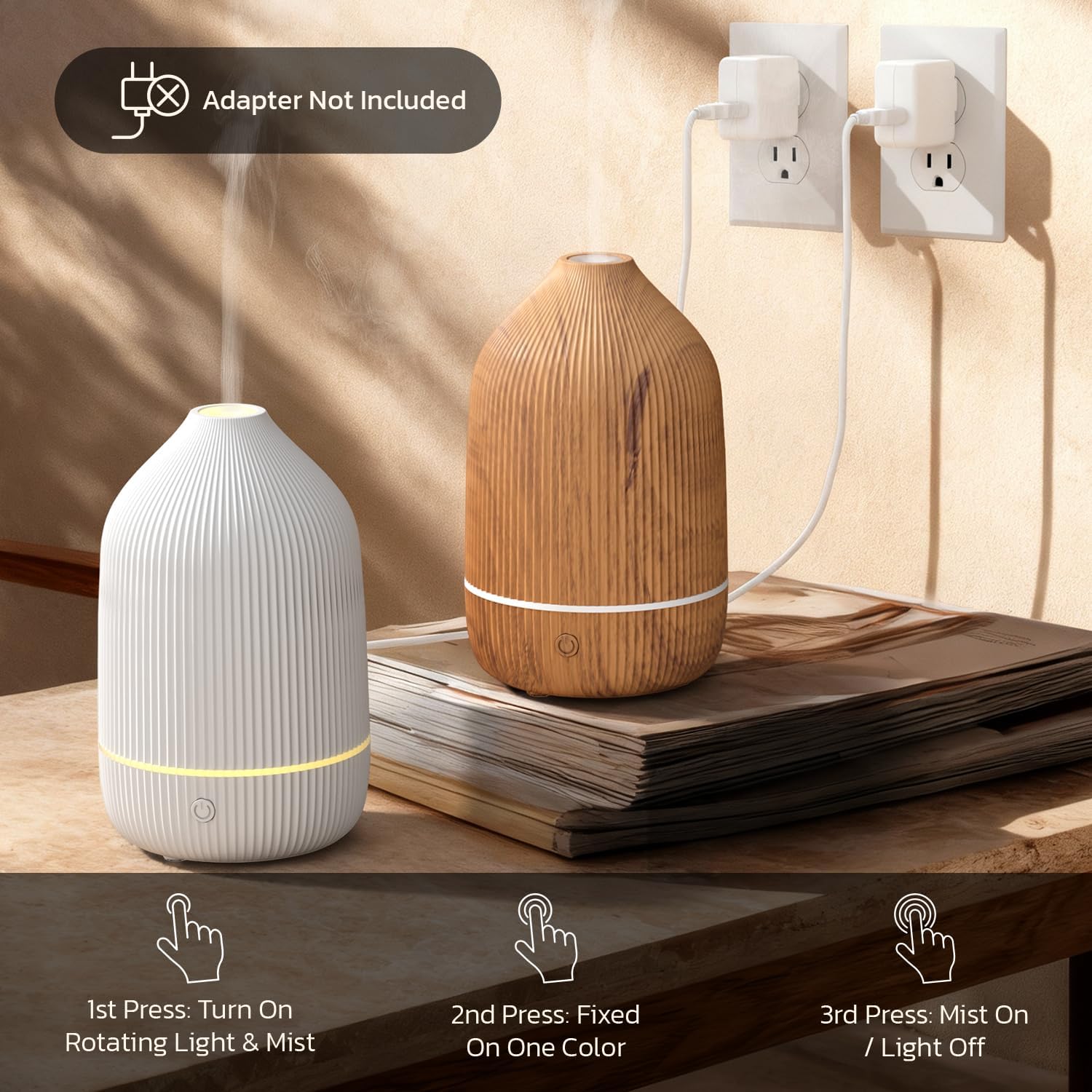 SALUBRITO 100ml Essential Oil Diffuser – Ultrasonic Cool Mist Humidifier with 7 LED Lights, Auto Shut-Off & BPA-Free Design for Home, Office, and Yoga