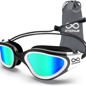 Polarized Swim Goggles for Adults – Anti-Fog, UV Protection, with No-Tangle Bungee Strap for Men & Women
