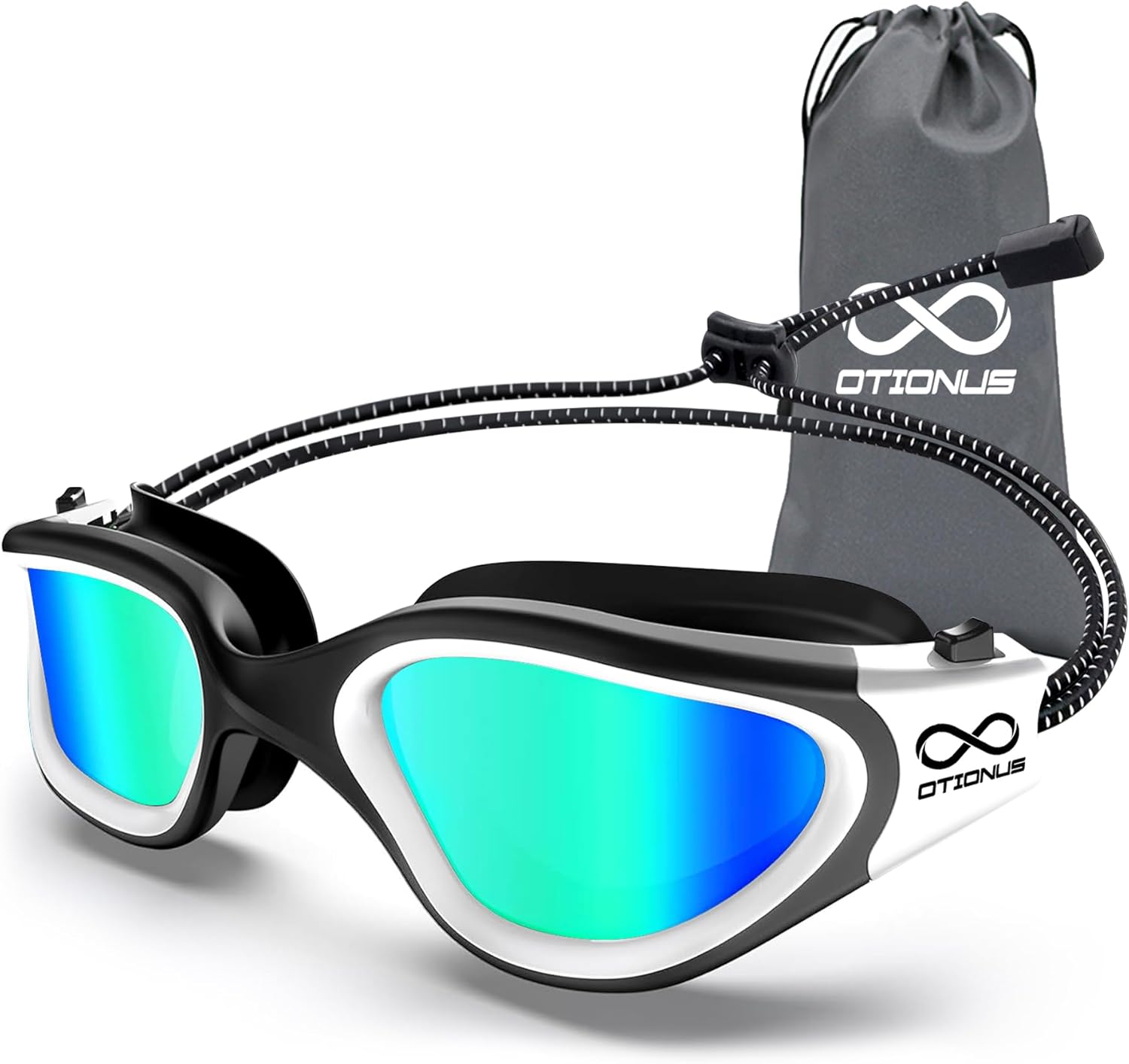 Polarized Swim Goggles for Adults – Anti-Fog, UV Protection, with No-Tangle Bungee Strap for Men & Women