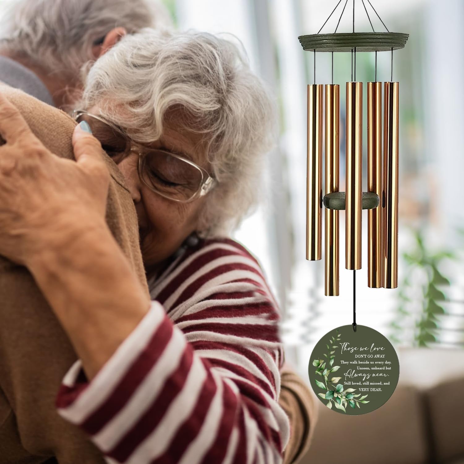 Personalized Memorial Wind Chimes – 36-Inch Sympathy Gifts for Loss of Loved One, In Loving Memory Outdoor Decor with Custom Name & Dates, Deep Tone Funeral Wind Chime for Garden