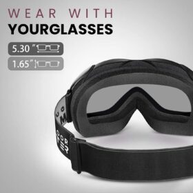 OutdoorMaster OTG Ski Goggles - Over The Glasses Snow Goggles for Men, Women & Youth | Anti-Fog UV400 Protection | Universal Helmet Compatibility