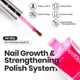 Beetles Neon Jelly Nail Polish Set – 6-Piece Bright Rainbow Collection, Quick-Dry Glossy Nail Lacquer with Keratin & Vitamin B7, Long-Lasting Summer Shades for Women