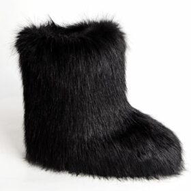 Women's Fluffy Faux Fur Mid-Calf Winter Snow Boots - Cozy Furry Lined Comfort Footwear