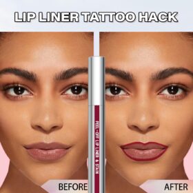 Cilrofelr Peel Off Lip Tattoo Liner Stain | Long-Lasting, Matte, Waterproof & Transfer-Proof Lip Color with Tweezer (Berry)