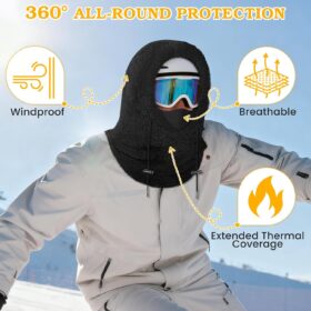 Premium Thermal Balaclava Face Mask - Ultimate Windproof Fleece Hood for Skiing, Snowboarding, & Extreme Cold