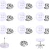 No-Sew Shirt Buttons – 10 Sets of 11mm Detachable 4-Hole Resin Pins for Cardigans, Sweaters, and DIY Crafts (White)