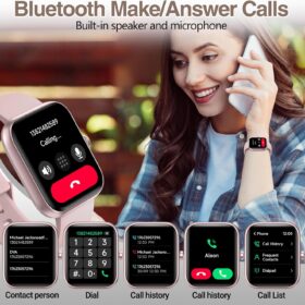 Smart Watch with Bluetooth Calling & Alexa Built-in – 1.83" HD Screen Fitness Tracker for Android & iOS, IP68 Waterproof, Heart Rate & Sleep Monitor