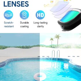 Polarized Swim Goggles for Adults – Anti-Fog, UV Protection, with No-Tangle Bungee Strap for Men & Women