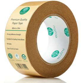 Eco-Friendly Heavy Duty Kraft Paper Packing Tape - 2 Inch x 55 Yard Self-Adhesive Brown Masking Tape for Moving, Shipping & Crafts