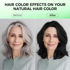 3-in-1 Black Hair Dye Shampoo with Argan Oil – Instant Gray Coverage for Women & Men (16.9 fl oz)