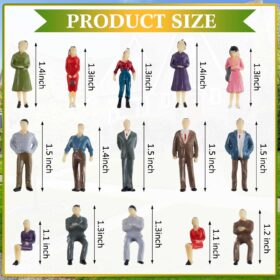 Juexica 50pcs Miniature People Figures – 1:50 Scale Painted Model Train & Architectural Accessories for Dioramas, Arts, and Crafts