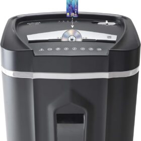 Aurora AU1210MA High-Security 12-Sheet Micro-Cut Shredder with Pullout Basket – Destroys CDs, Credit Cards, and Documents