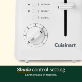 Cuisinart CPT-122 Compact 2-Slice Toaster, White with Custom Browning Controls