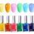 Beetles Neon Jelly Nail Polish Set – 6-Piece Bright Rainbow Collection, Quick-Dry Glossy Nail Lacquer with Keratin & Vitamin B7, Long-Lasting Summer Shades for Women