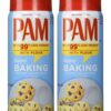 Pam Non-Stick Baking Spray with Flour - 2 Pack (5 oz Each) - Professional Kitchen Release for Cakes, Brownies & Muffins