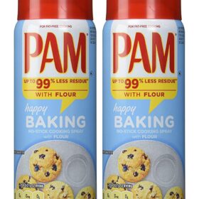 Pam Non-Stick Baking Spray with Flour - 2 Pack (5 oz Each) - Professional Kitchen Release for Cakes, Brownies & Muffins