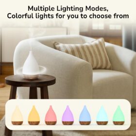 Serenity Ultrasonic Essential Oil Diffuser & Humidifier - Ultra-Quiet Aromatherapy with 8-Color LED Mood Light, Auto Shut-Off & BPA-Free Design for Home, Office, or Yoga