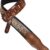 Walker & Williams KB-05-TAN Padded Leather Guitar Strap with Celtic Chain Tooling - Premium Full Grain for Acoustic, Electric & Bass
