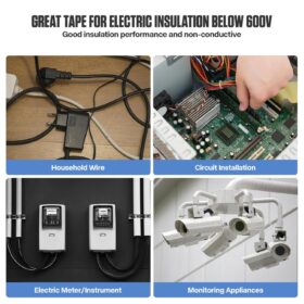 Professional Grade Black Electrical Tape - 2 Pack 3/4 Inch x 65 FT Flame Retardant PVC Insulation Tape - Weatherproof, High Voltage (600V) Wire Wrap for Indoor & Outdoor Use