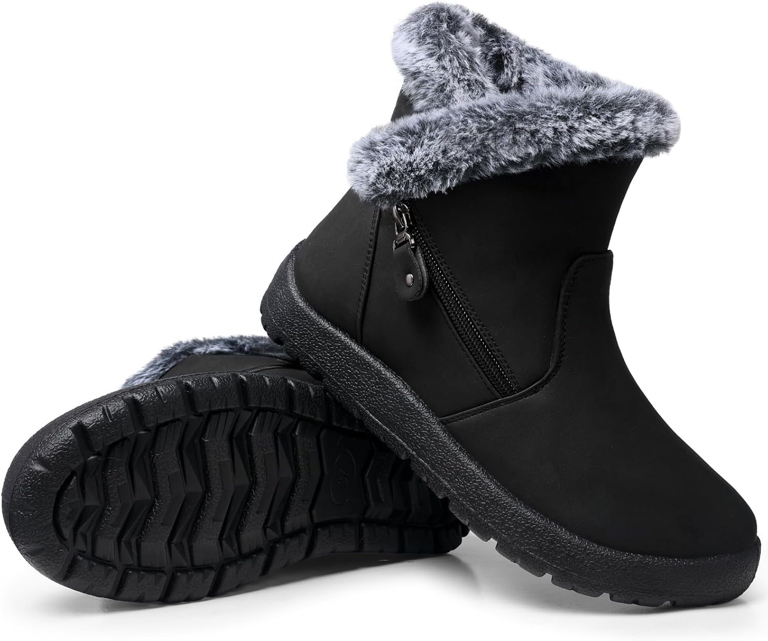 SHIBEVER Women's Waterproof Winter Snow Boots - Warm Faux Fur Lined Insulated Ankle Booties for Cold Weather