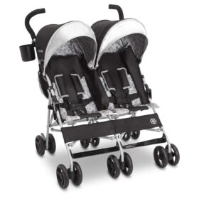 Jeep Scout Double Stroller Wagon – All-Terrain Travel System with Canopies, Charcoal Galaxy