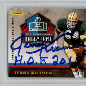 Jerry Kramer 2018 Panini Holographic #6 PSA Slabbed Football Card with HOF Inscription & Auto - Denver Autographs COA