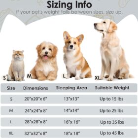 Hoewina Calming Donut Dog & Cat Bed - 20in Round Fluffy Pet Bed for Small to Medium Dogs & Cats - Anti-Anxiety, Washable, Self-Warming Fur Nest in Light Grey