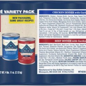 Blue Buffalo Homestyle Recipe Adult Wet Dog Food Variety Pack - Natural Chicken & Beef Dinner - 12.5 oz Cans (Case of 6)