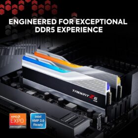 G.SKILL Trident Z5 RGB DDR5 32GB (2x16GB) 6000MHz PC Memory - CL36 Dual Channel Desktop RAM (Intel XMP 3.0 & AMD EXPO) - Metallic Silver (F5-6000J3636F16GA2-TZ5RS)