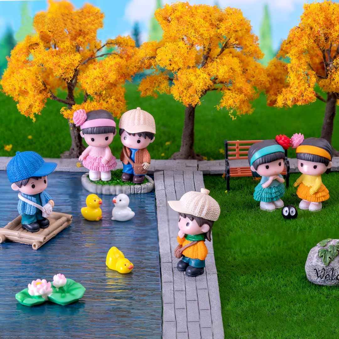 8Pcs Miniature Resin Boy & Girl Figurines – Cute Cake Toppers, Fairy Garden Decor & DIY Dollhouse People