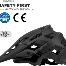 BATFOX Adult Mountain Bike Helmet - Lightweight, CPSC Certified Cycling Helmet with Sun Visor, Adjustable Dial Fit for Men, Women & Youth