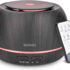 300ML Essential Oil Diffuser with Remote – Ultrasonic Cool Mist Humidifier, 7 LED Light Colors, Auto Shut-Off, & Whisper-Quiet Timer for Bedroom, Office, and Yoga