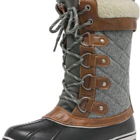 DREAM PAINS Women's Monte_02 Waterproof Winter Snow Boot | Warm, Non-Slip Mid-Calf Boot